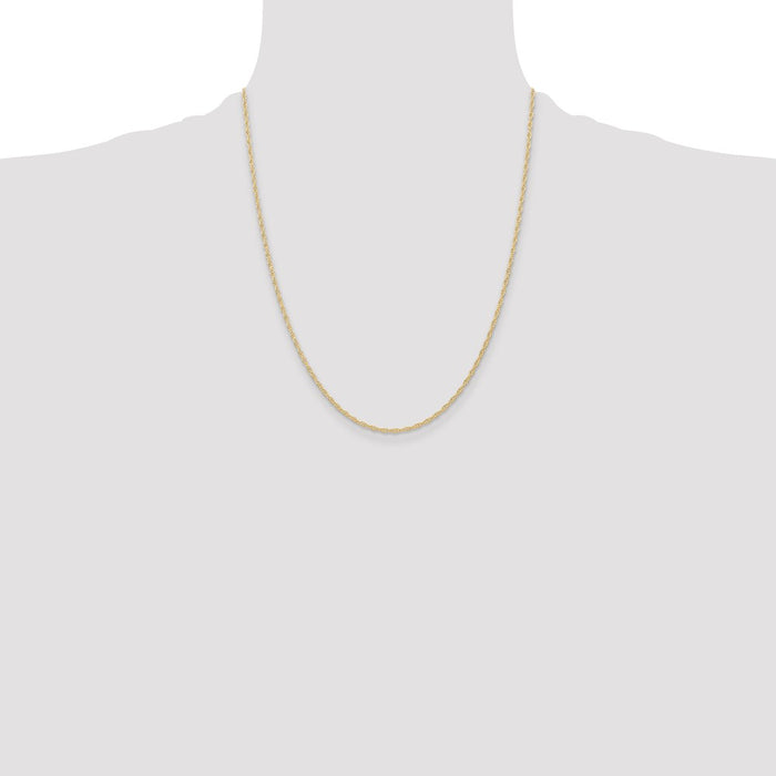 Buy 14K Gold 1.35mm Carded Cable Rope Chain - Stylish & Affordable Luxury!-4