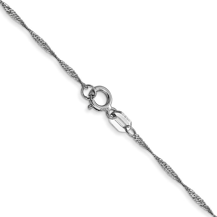 Buy Stylish 14K White Gold 20-Inch Singapore Chain - Affordable 1mm Quality!-3