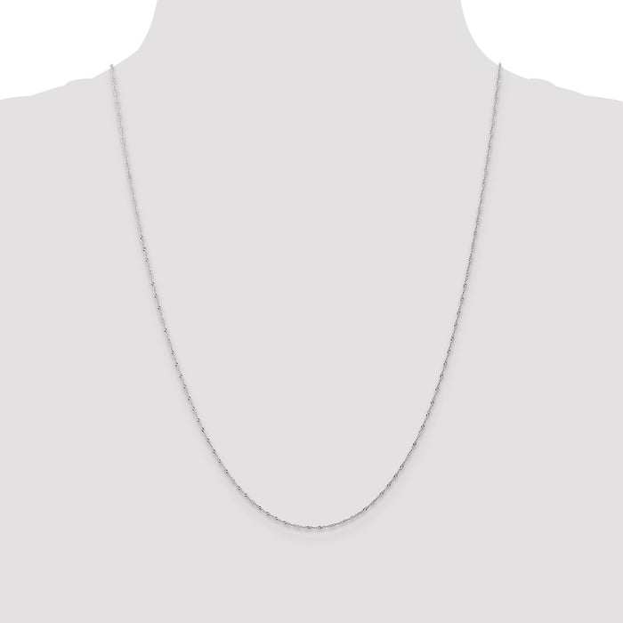 Buy Stylish 14K White Gold 24-Inch Singapore Chain - 1mm, Carded Value!-4