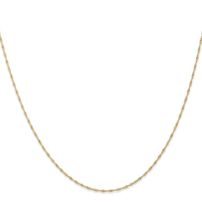 Buy Stylish 14K Gold 16-Inch 1mm Singapore Chain - Luxury Spring Ring Clasp-2
