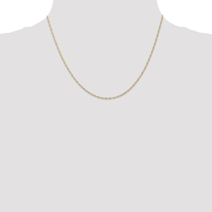 Exclusive 14K Gold 18-Inch Singapore Chain - Stylish 1mm Design on Sale-4