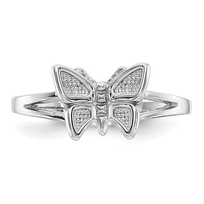 Shop 10K White Gold Butterfly Ring - Stylish & Affordable Jewelry Design-4