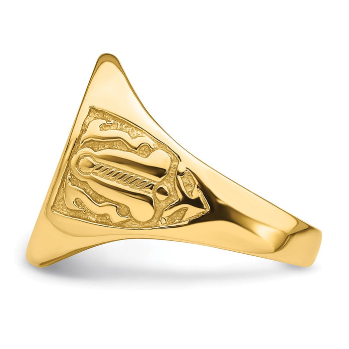 Exclusive 10K Men's Polished Grooved Masonic Ring - Stylish and Affordable!-3