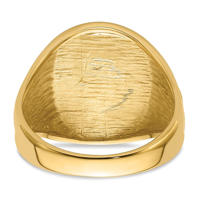 Exclusive 10K Men's Polished Grooved Masonic Ring - Stylish and Affordable!-4