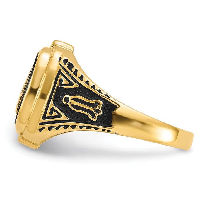 Shop Exclusive 10K Men's Masonic Ring with Onyx Stone - Stylish Finish-4