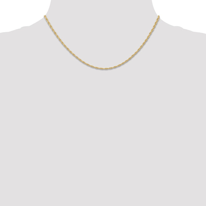 Shop 14K Gold 16-Inch Cable Rope Chain - Stylish .85mm Chain with Clasp-4