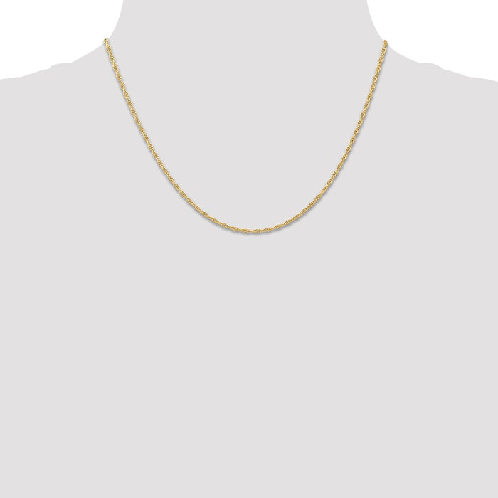 Buy Stylish 14K Gold 18-Inch 1.55mm Cable Rope Chain - Luxury Jewelry Value-4