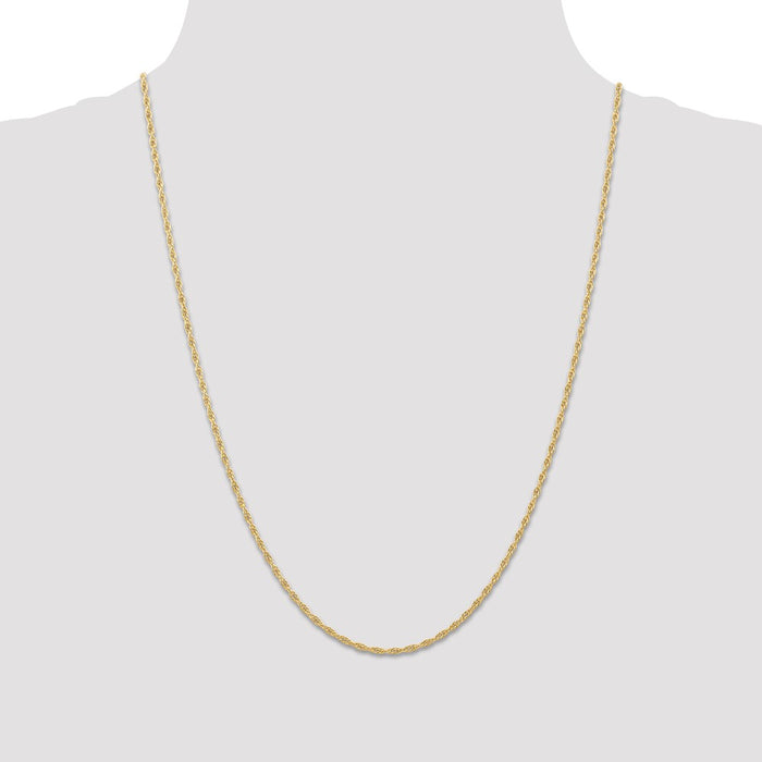 High-Quality 14K Gold 24-Inch Cable Rope Chain, 1.55mm, Stylish & Affordable-4