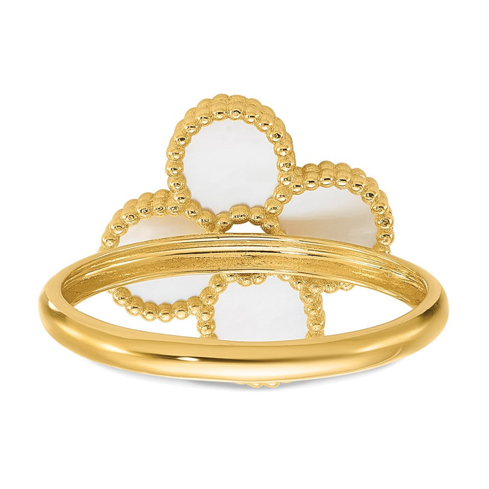 Buy Herco 14K Gold Floral Ring with Mother of Pearl - Stylish & Affordable!-5