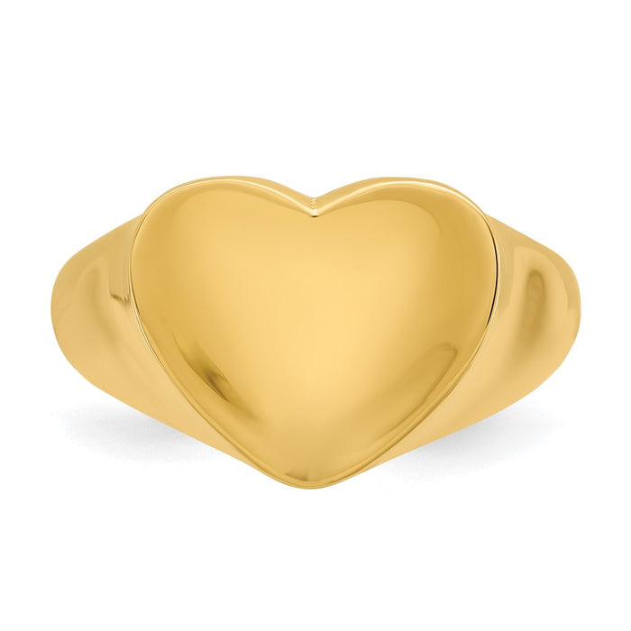 Shop Stylish Herco 14K Gold Polished Heart Signet Ring - Exclusive Design, Affordable Price-4