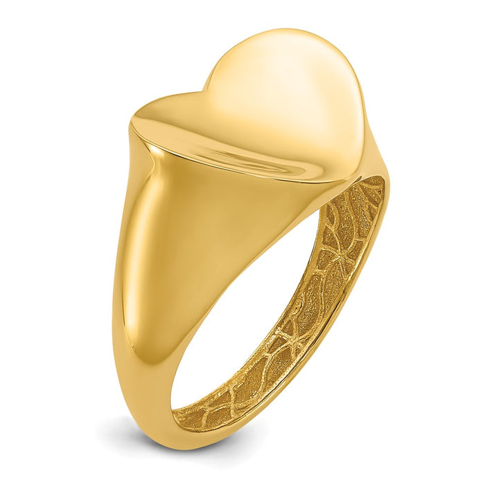 Buy Exclusive Herco 14K Gold Polished Heart Signet Ring - Stylish Design-6