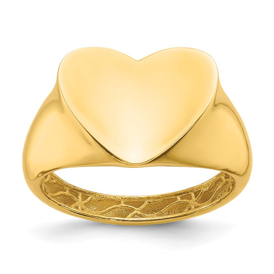 Shop Stylish Herco 14K Gold Polished Heart Signet Ring - Exclusive Design, Affordable Price