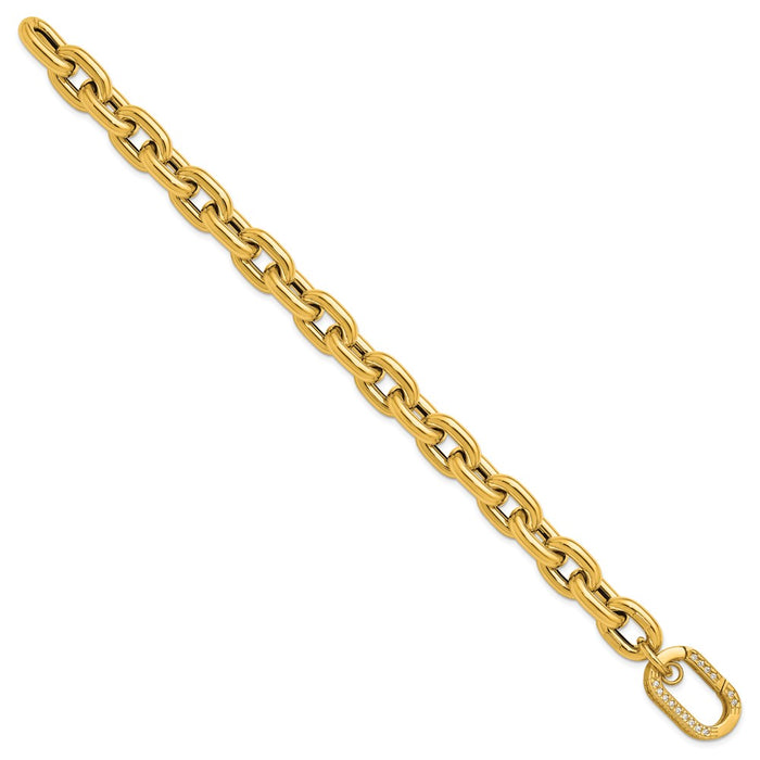 Buy Herco 14K Gold 11mm CZ Bracelet - Stylish 8.5" Cable Link Design-2