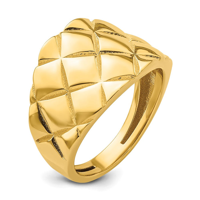 Shop Stylish Herco 14K Gold Criss-Cross Graduated Ring - 6.5g, 0.85mm-6