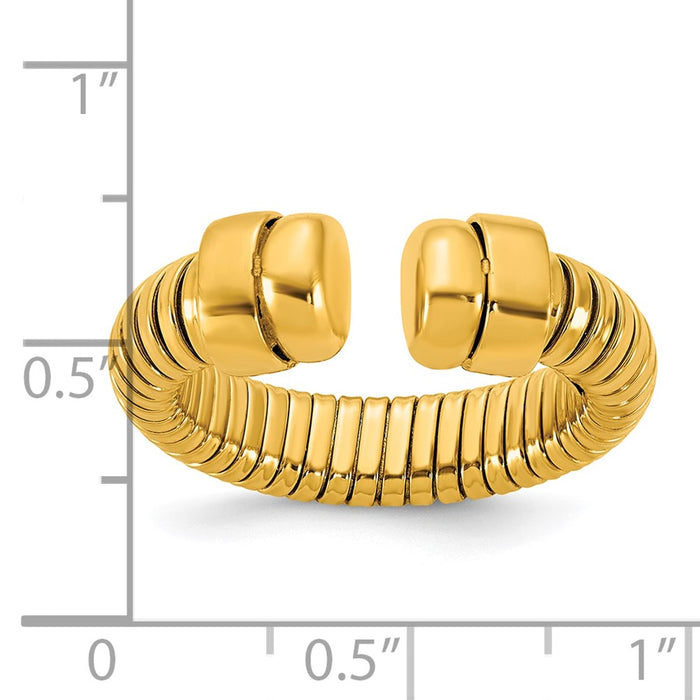 Exclusive 5.5mm Herco Adjustable Cuff Ring in 14K Gold - Stylish Luxury-7