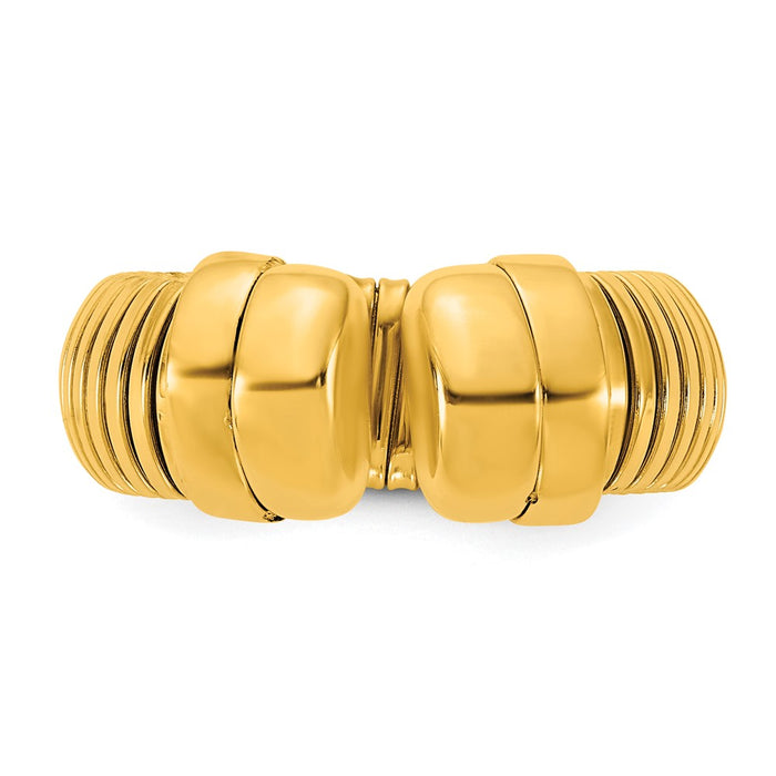 Shop Exclusive 14K Gold Polished Cuff Ring - 8.5mm Stylish Adjustable Design-4