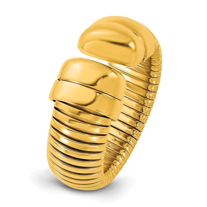 Shop Exclusive 14K Gold Polished Cuff Ring - 8.5mm Stylish Adjustable Design-6