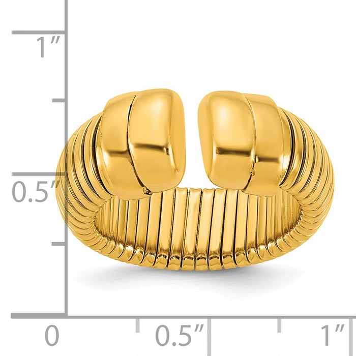 Shop Exclusive 14K Gold Polished Cuff Ring - 8.5mm Stylish Adjustable Design-7