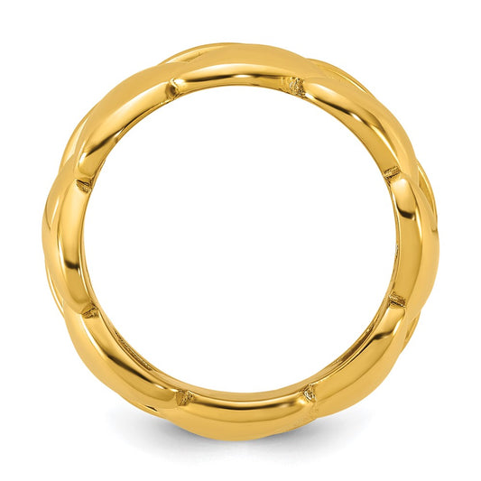 High-Quality 14K Gold Polished 9.75mm Curb Link Band Ring - Stylish Value!