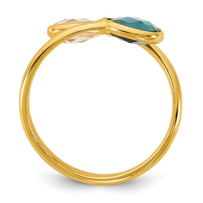Shop Exclusive Herco 14K Gold Teardrop Bypass Ring with London Blue Topaz-2