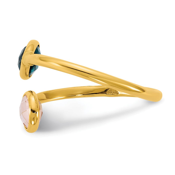 Shop Exclusive Herco 14K Gold Teardrop Bypass Ring with London Blue Topaz-3