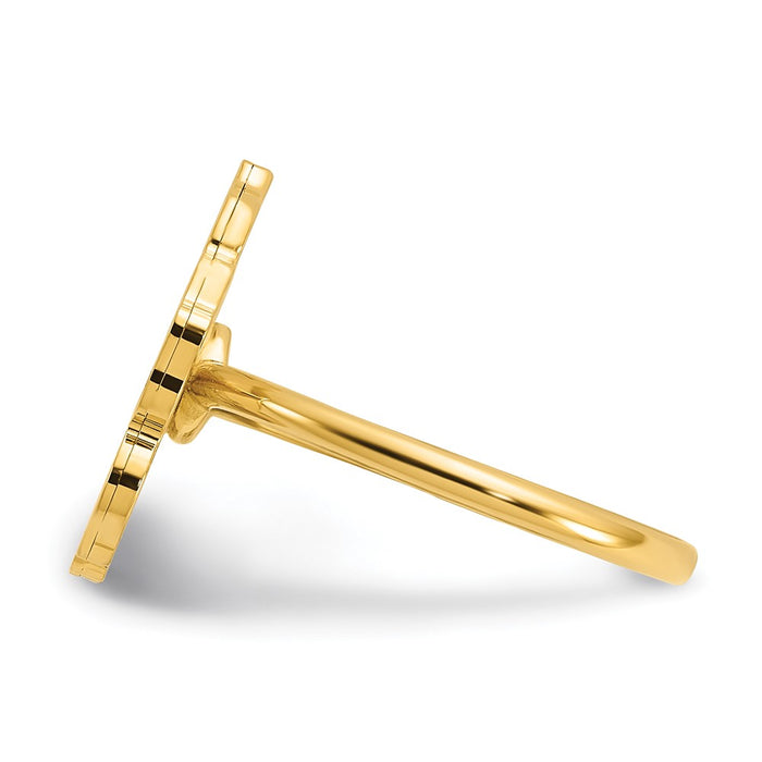 Shop Exclusive Herco 14K Gold Polished Pink Mother of Pearl Flower Ring - Stylish Design-3