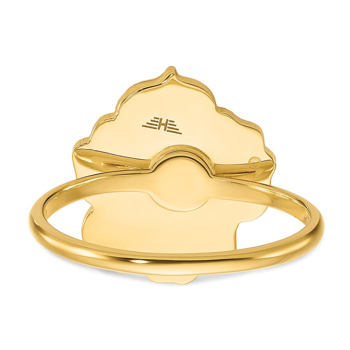 Shop Exclusive Herco 14K Gold Polished Pink Mother of Pearl Flower Ring - Stylish Design-5