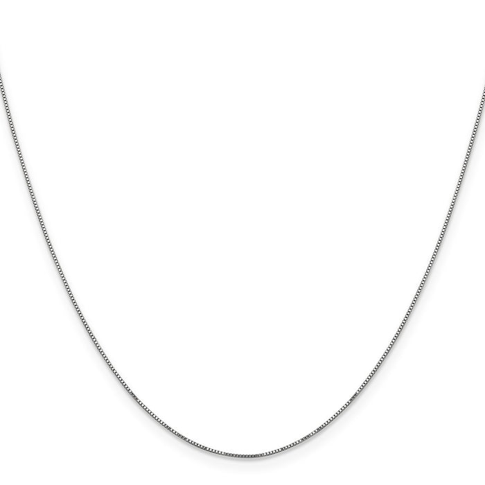 Buy Stylish 14K White Gold 18-Inch Box Link Chain - 0.5mm, Affordable Price!-2