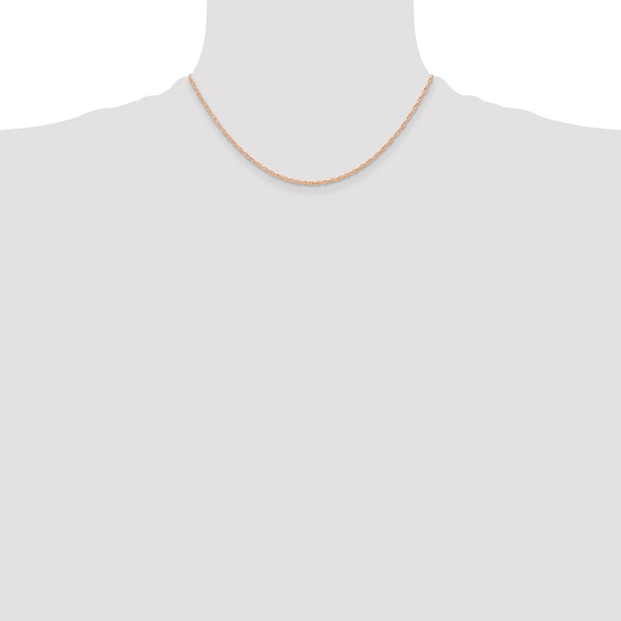 Shop Affordable 14K Rose Gold .6mm Cable Rope Chain - 16-Inch Stylish Design-4