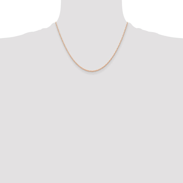 Buy Stylish 14K Rose Gold 18-Inch Cable Rope Chain - Affordable Luxury-4