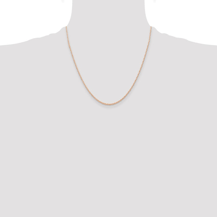 Buy Stylish 14K Rose Gold 20-Inch Cable Rope Chain, 0.6mm, Affordable Luxury-4