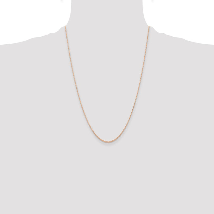 Exclusive 14K Rose Gold 24-Inch 0.6mm Cable Rope Chain - Stylish & Affordable-4