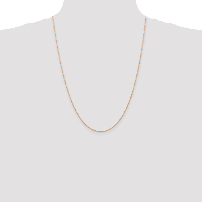 Shop Stylish 24-Inch 0.7mm 14K Rose Gold Cable Rope Chain - Luxury Accessory!-4