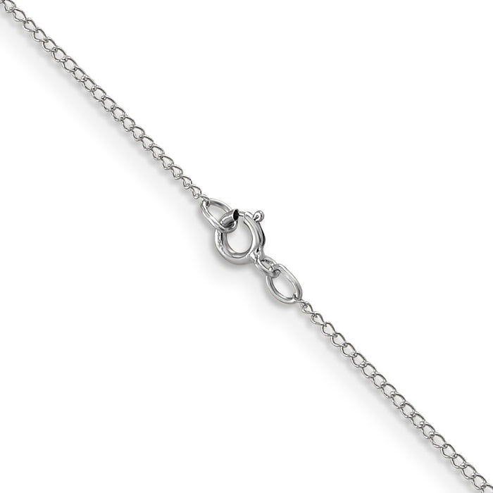 Shop 14K White Gold Curb Chain 18-Inch 0.5mm - Stylish Value with Clasp-3