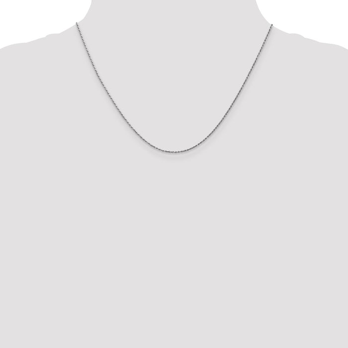 Shop Stylish 14K White Gold Cable Rope Chain 18-Inch .95mm - Luxury Value!-4