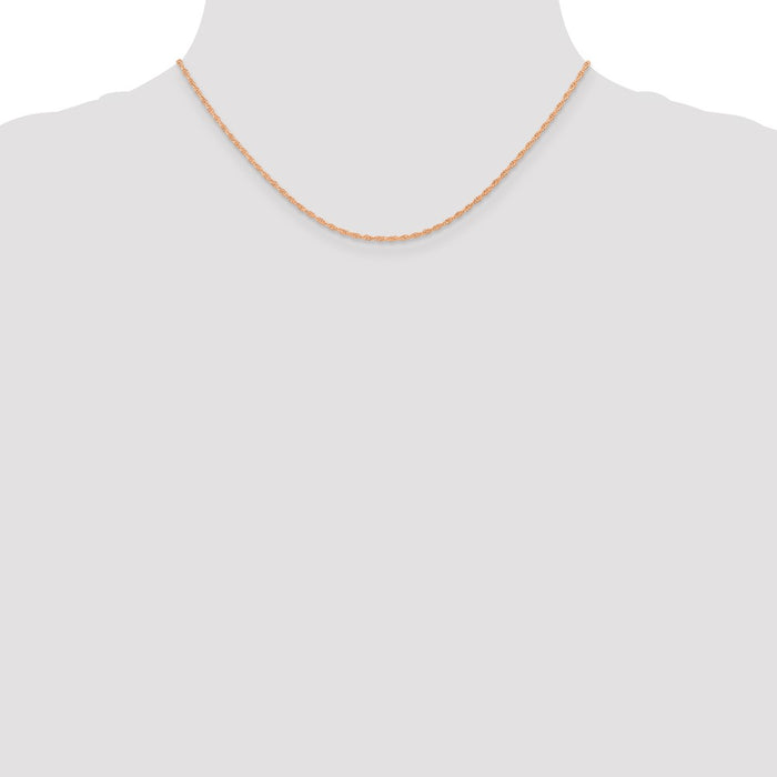 Shop Exclusive 14K Rose Gold 16-Inch Cable Rope Chain - Stylish 1.15mm Luxury-4