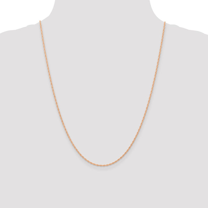 Shop 14K Rose Gold 24-Inch Cable Rope Chain - Stylish 1.15mm Design-4