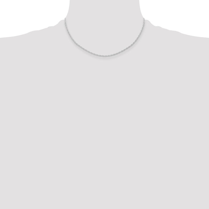 Buy Stylish 14K White Gold 16-Inch Cable Rope Chain - Affordable Elegance-4