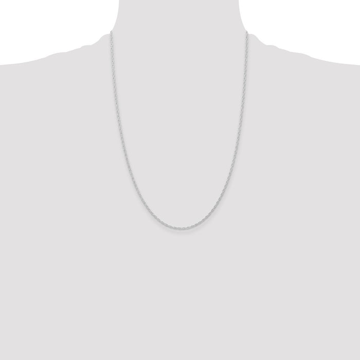 High-Quality 24-Inch 14K White Gold Cable Rope Chain - Stylish & Affordable!-4