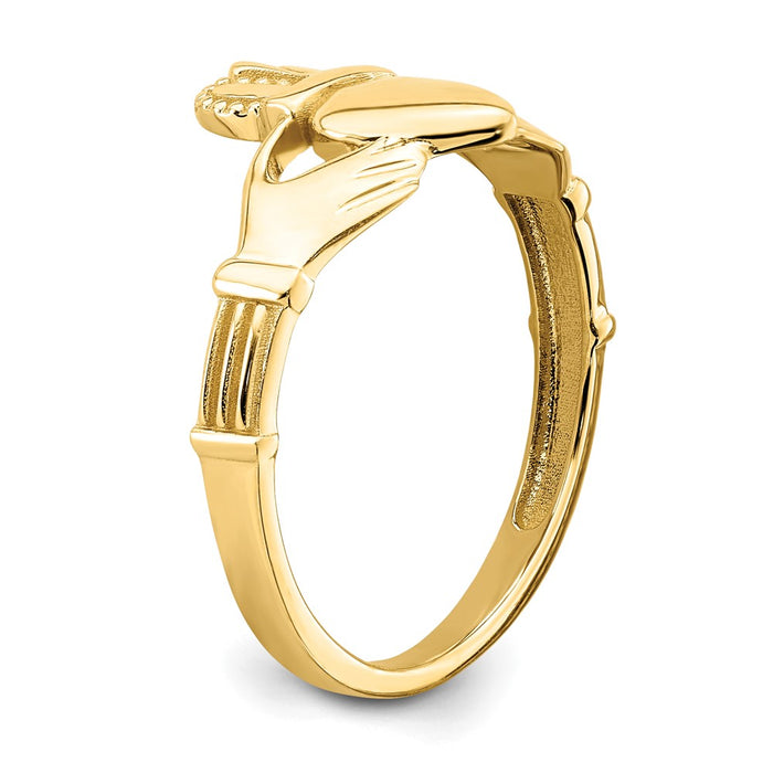 Buy Stylish 14K Gold Polished Claddagh Ring - Exclusive Design & Quality-6