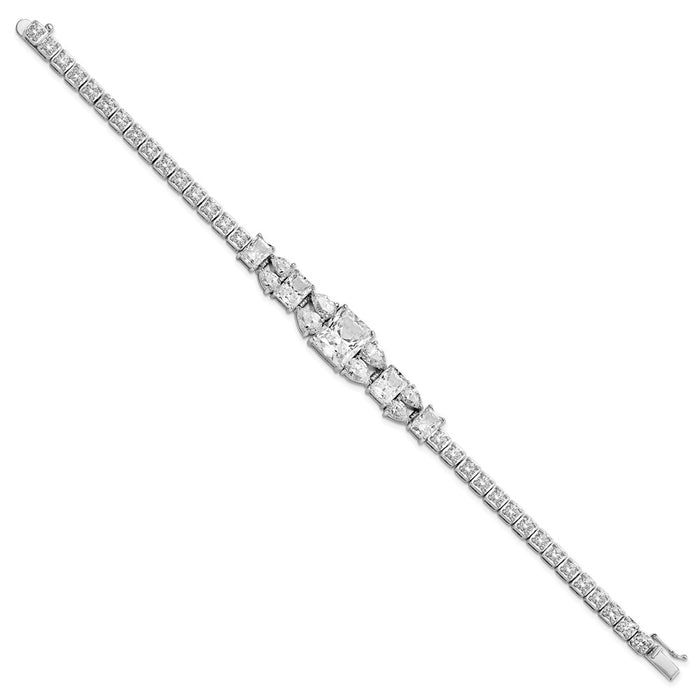 Shop Exclusive Sterling Silver Rhodium-Plated Bracelet with White CZ | Stylish Value-2