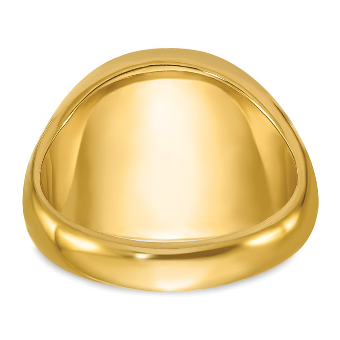 Shop Exclusive 14K Gold Men's Masonic Ring - Polished Grooved, Onyx Emblem, Stylish Design-5