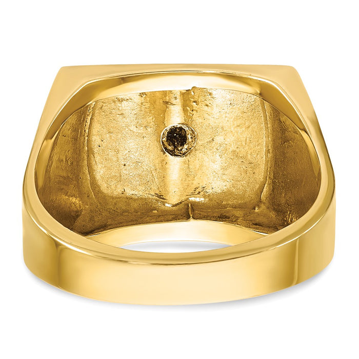 Shop Exclusive 14K Gold Two-Tone Masonic Ring - Stylish Blue Enamel, 8.5g-6