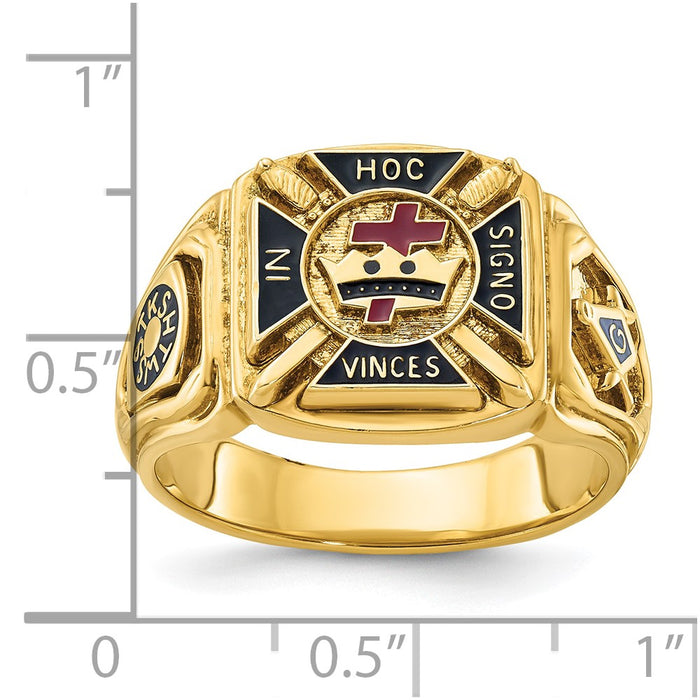 Buy Exclusive 10k Men's Knights Templar Masonic Ring | Stylish Multi-Color Enamel-8