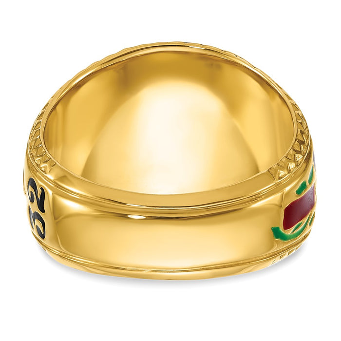 Exclusive 14K Gold Masonic Ring - Stylish Two-Tone Design with Diamonds-7
