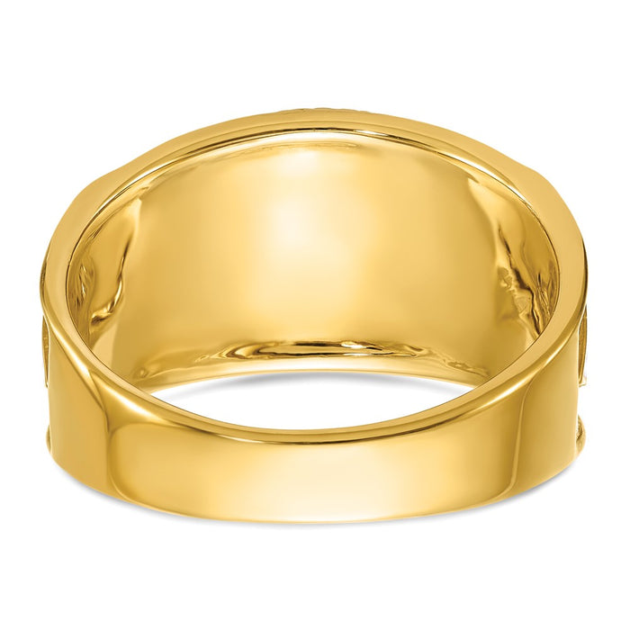 Buy Stylish 14K Two-Tone Men's Diamond Masonic Ring | 32nd Degree, Affordable-5