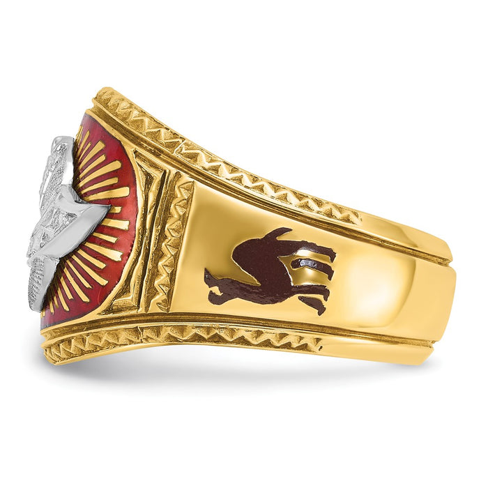 Shop Exclusive 10K Two-Tone Masonic Shriner's Ring | Stylish Men's Jewelry-5