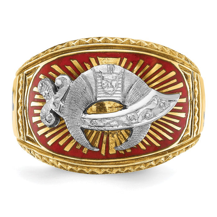Shop Exclusive 10K Two-Tone Masonic Shriner's Ring | Stylish Men's Jewelry-6