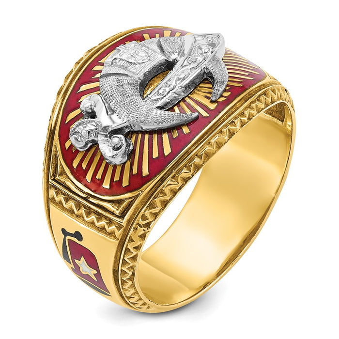Shop Exclusive 10K Two-Tone Masonic Shriner's Ring | Stylish Men's Jewelry-8