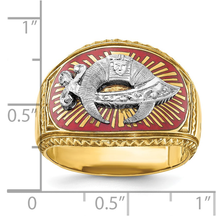 Shop Exclusive 10K Two-Tone Masonic Shriner's Ring | Stylish Men's Jewelry-3